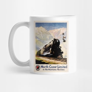 Montana Rockies Northern Pacific Railways Vintage Steam Train Mug